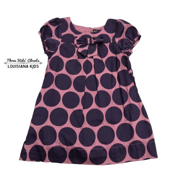 Mini Boden 3-4Y Purple Polkadot Dot Dress